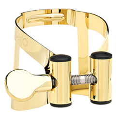Vandoren LC59DP M/O Ligature and Plastic Cap for Baritone Saxophone; Gilded Finish 