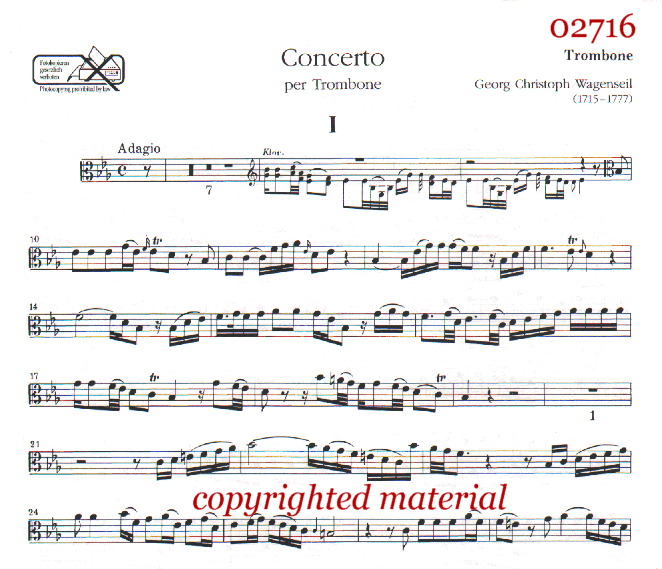 Wagenseil, Georg Christoph (Bryan) Concerto in Eb for Alto