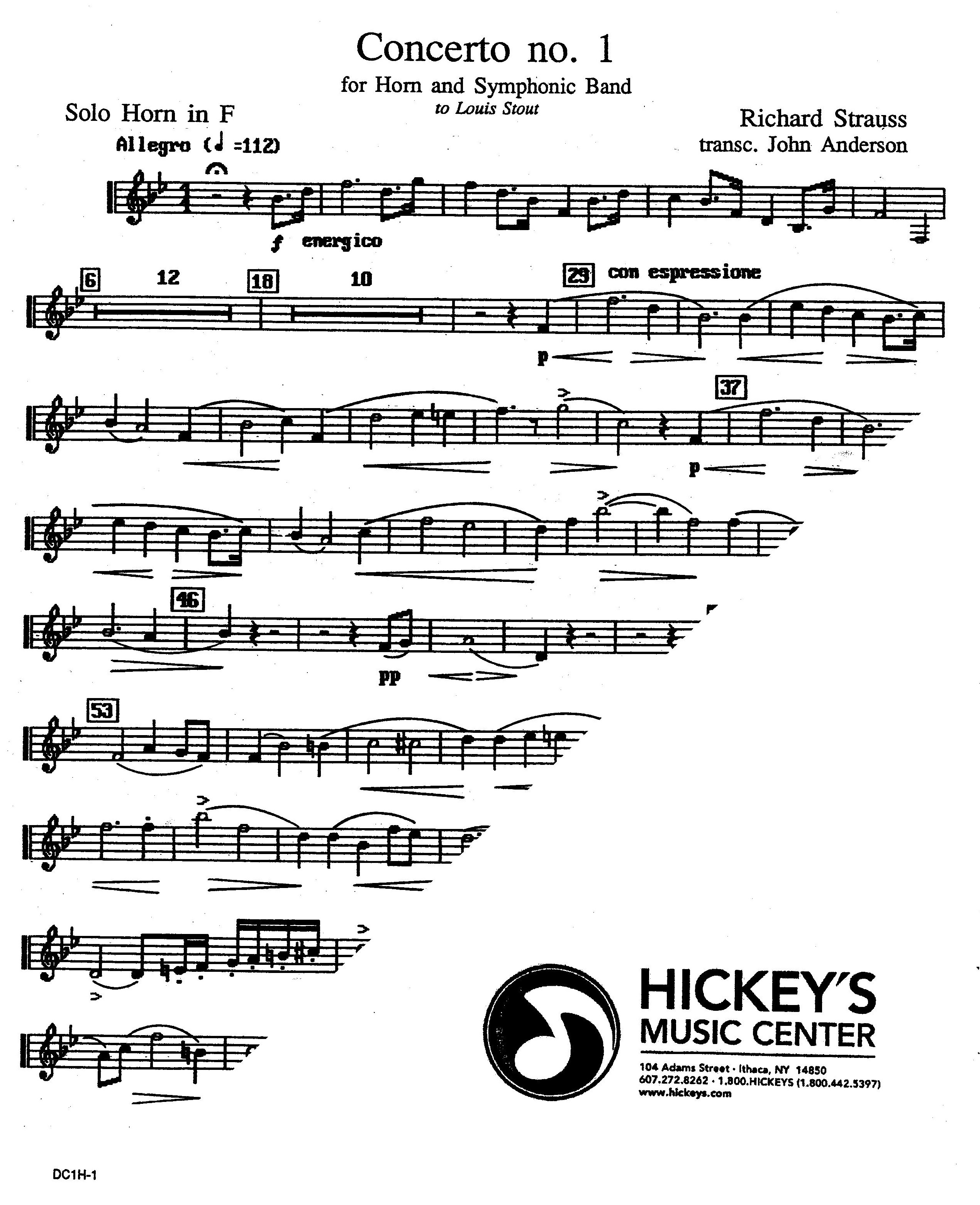 Strauss Richard Anderson J Concerto No 1 In Eb Op 11 For Horn Solos W Concert Band Strauss Richard Anderson J Concerto No 1 In Eb Op 11 For Horn Solos W Concert Band